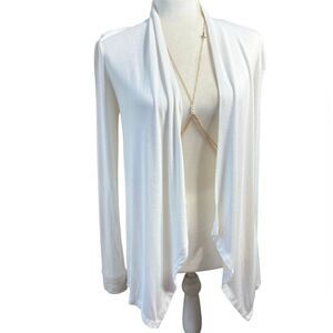 INC International Concepts collard open front cardigan White Size Medium (NWT)